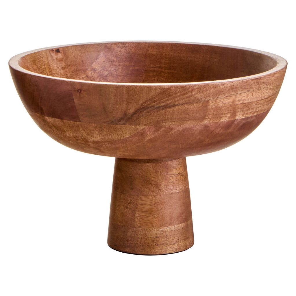Orsina Kara Mango Wood Pedestal Fruit Bowl – Luxury Serving Centerpiece