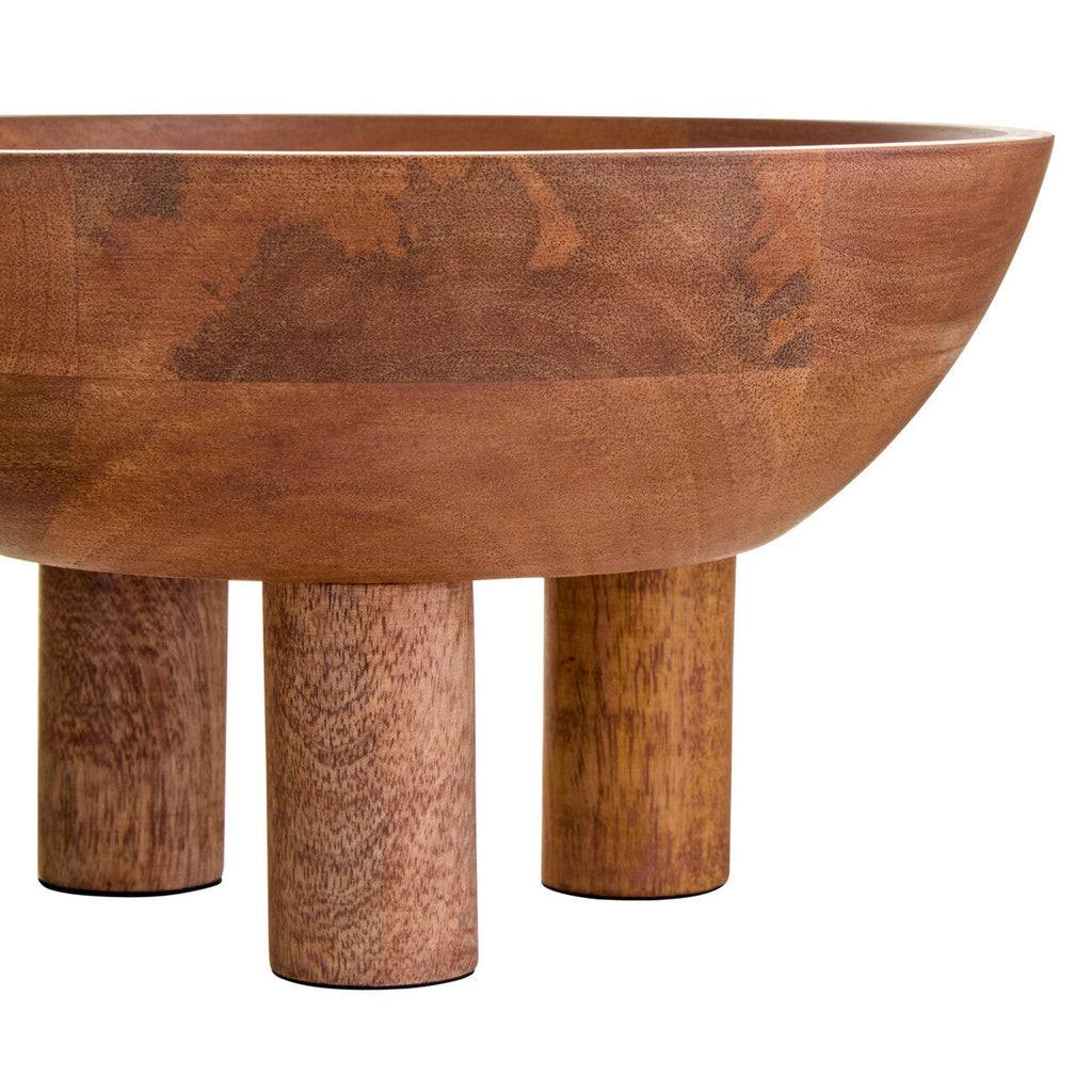 Orsina Kara Mango Wood Footed Fruit Bowl – Elevated Serving Bowl