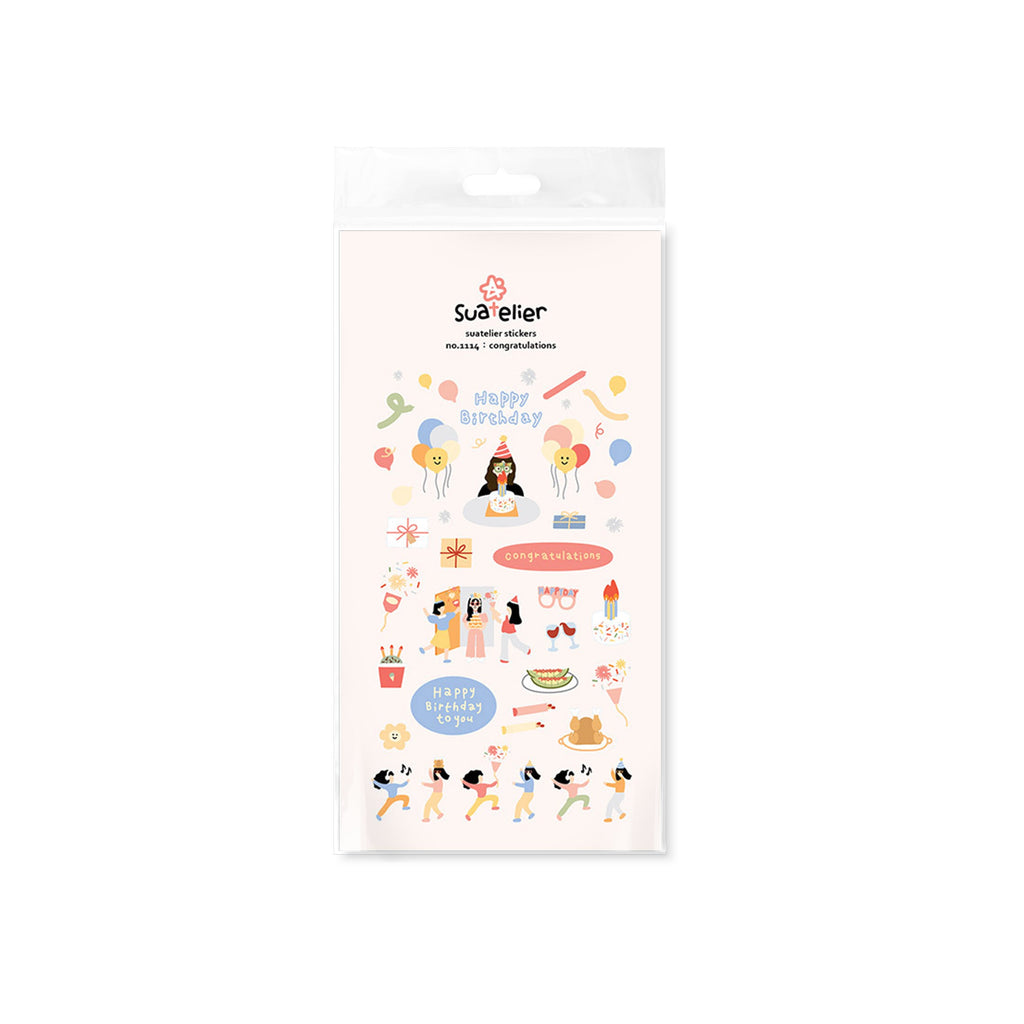 Suatelier Congratulations Decorative Stickers for Scrapbooking - 1 Sheet