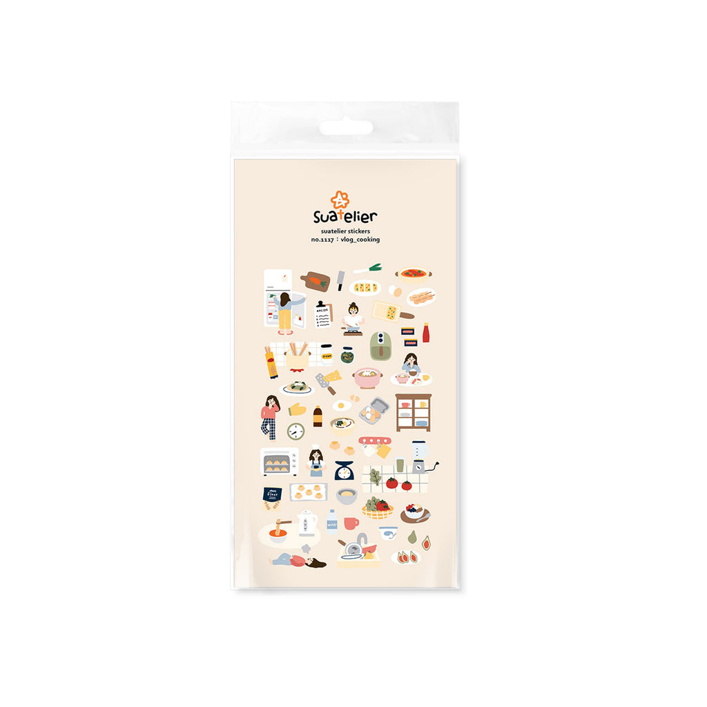 Suatelier Vlog Cooking Sticker Sheet – Decorative Journaling Decals