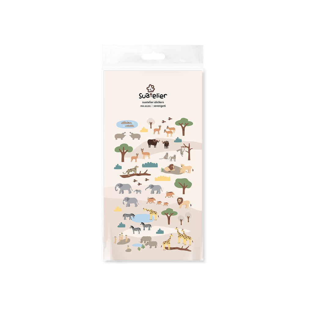 Suatelier Serengeti Animal Sticker Sheet for Journaling by LuLuFun