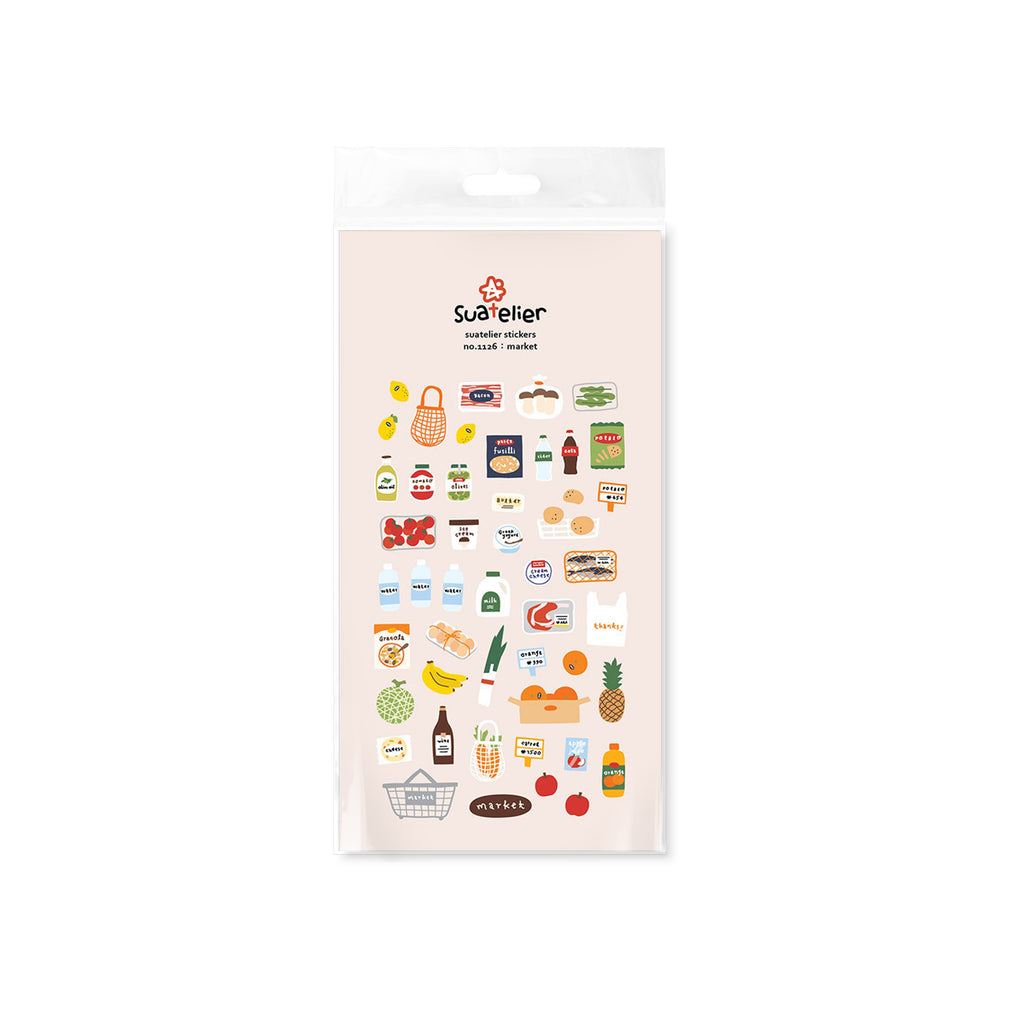 Suatelier Market Decorative Stickers for Journaling and Scrapbooking