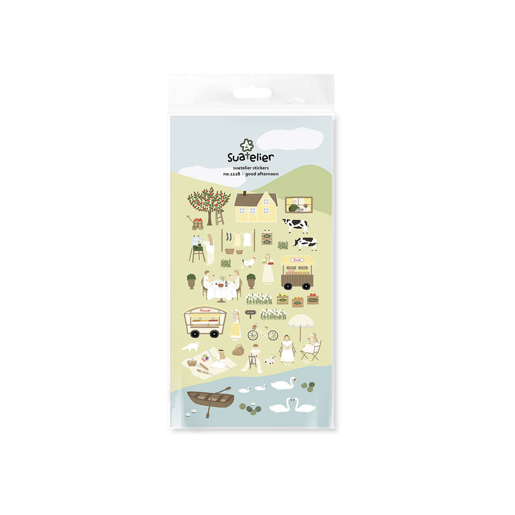 Suatelier Good Afternoon Decorative Stickers for Journaling - 1 Sheet