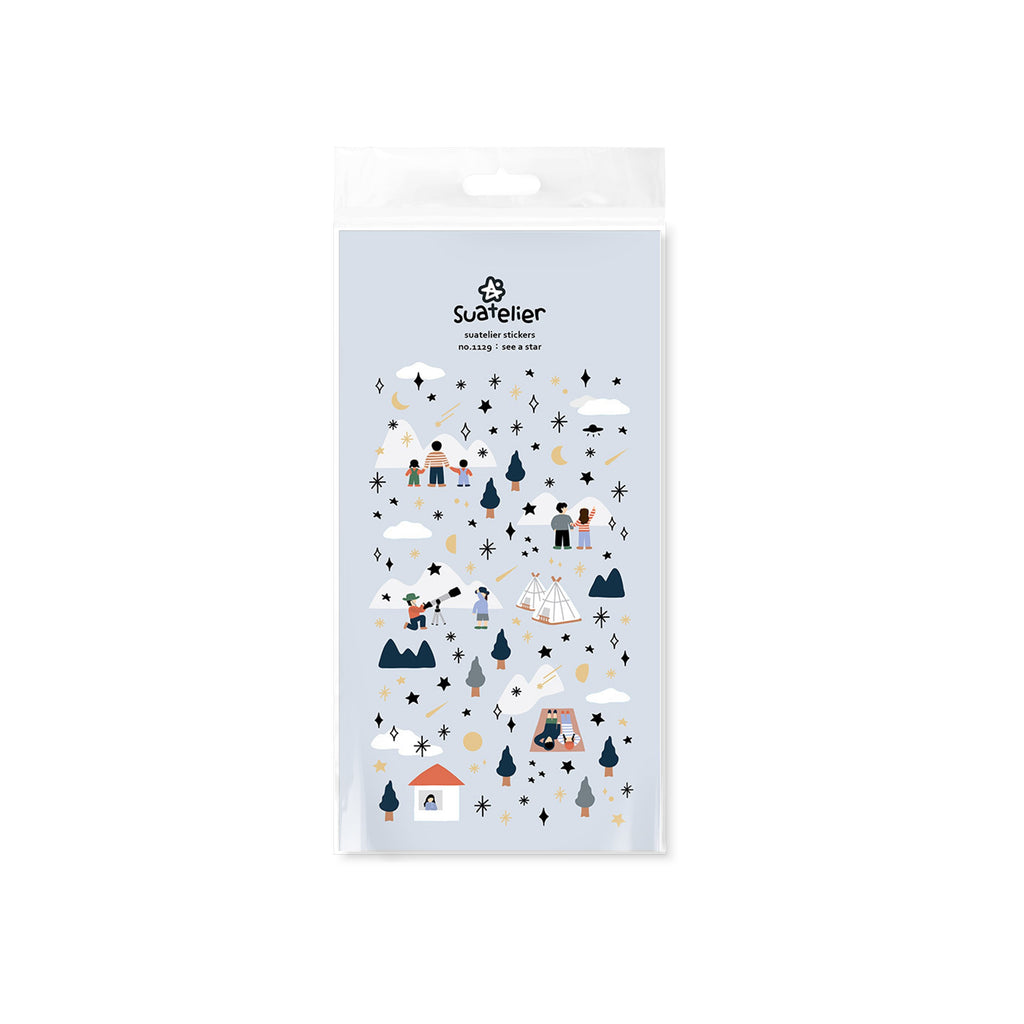 Suatelier See a Star Decorative Craft Stickers for Journaling - 1 Sheet