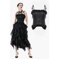 Dark in Love Selene Black Floral Jacquard Ruffled Corset Top