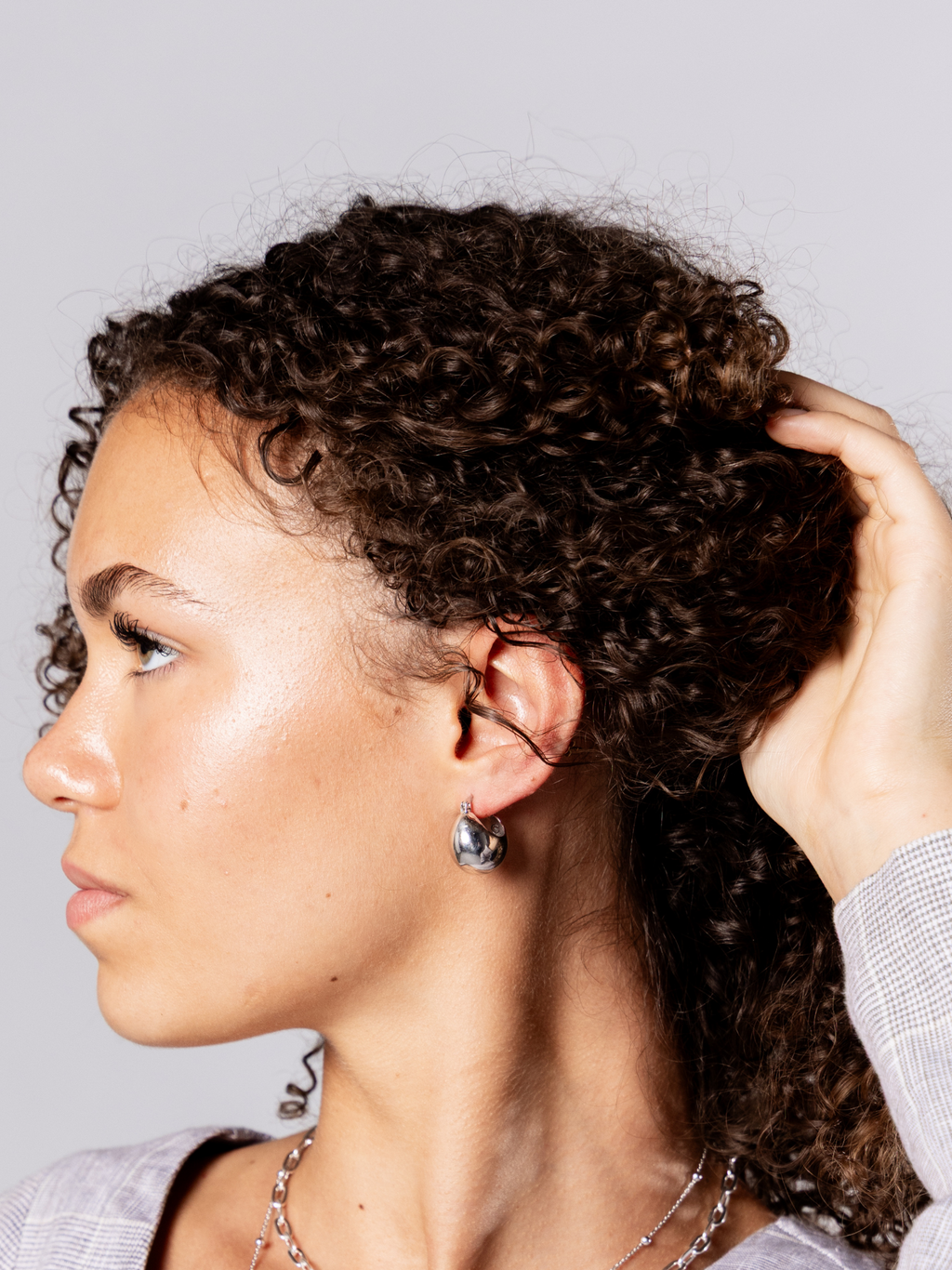 No More Nobody Zadie Recycled Sterling Silver Ball Hoop Earrings