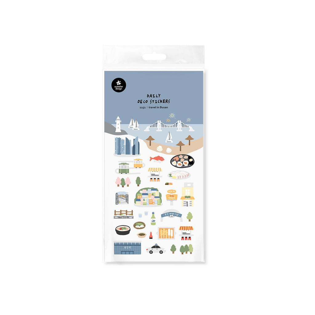 Suatelier Travel in Busan Sticker Sheet – Decorative Journaling Decals
