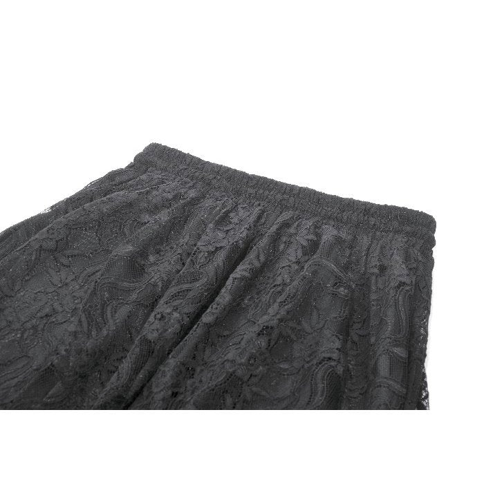 Dark in Love Vintage Gothic Lace Layered Maxi Skirt - Black Victorian