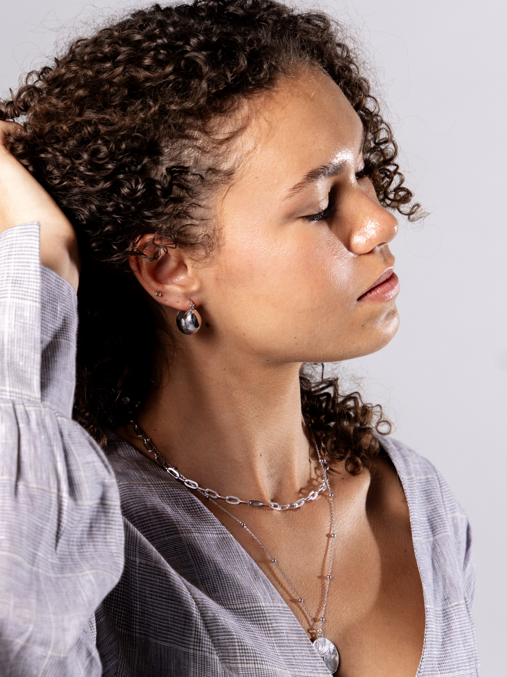 No More Nobody Zadie Recycled Sterling Silver Ball Hoop Earrings