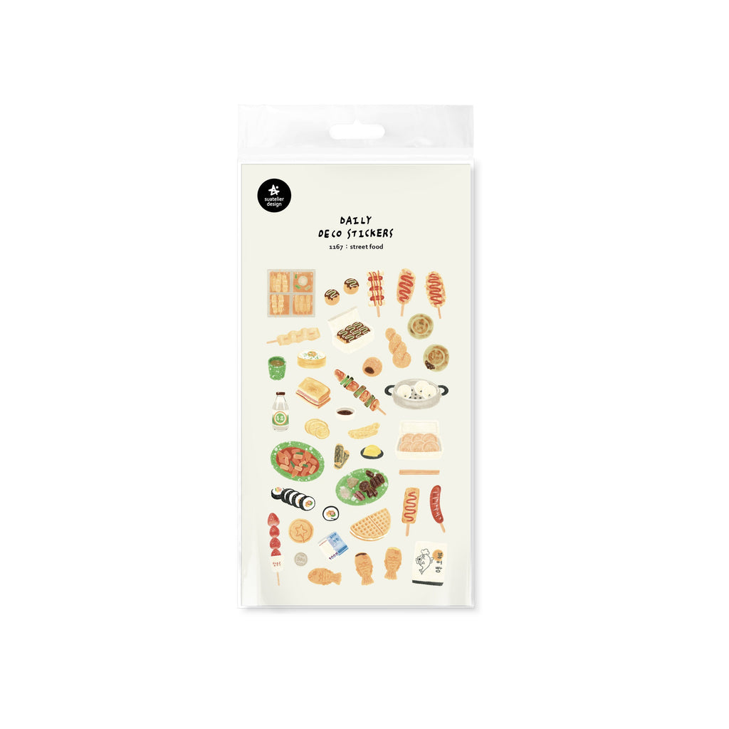 Suatelier Street Food Sticker Sheet for Journaling and Scrapbooking