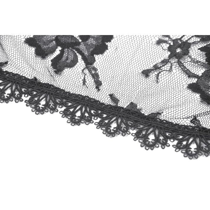 Dark in Love Thalassa Floral Lace Draped Arm Sleeves | Black Cotton