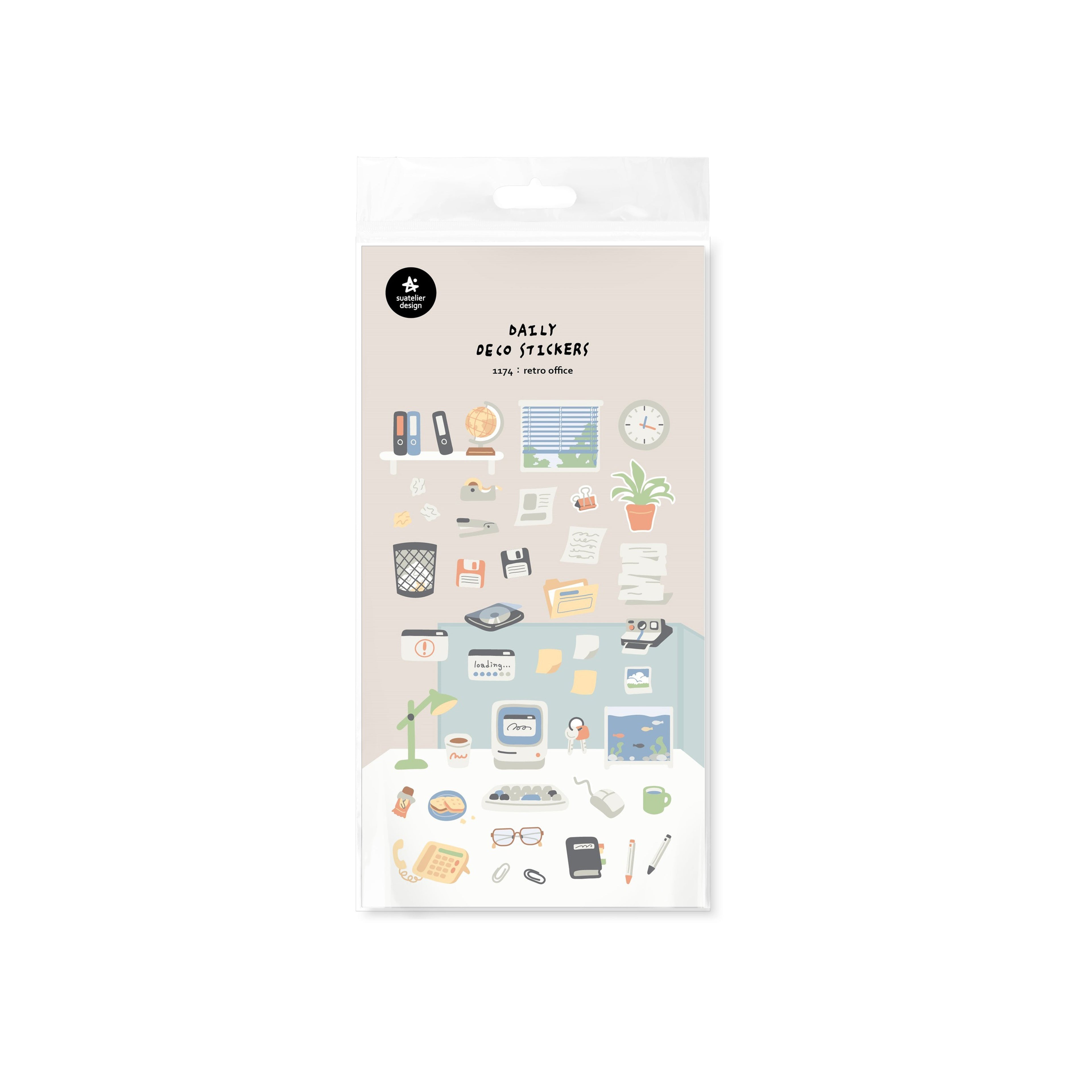 Suatelier Retro Office Decorative Stickers – 1 Sheet (10x19cm) by LuLuFun
