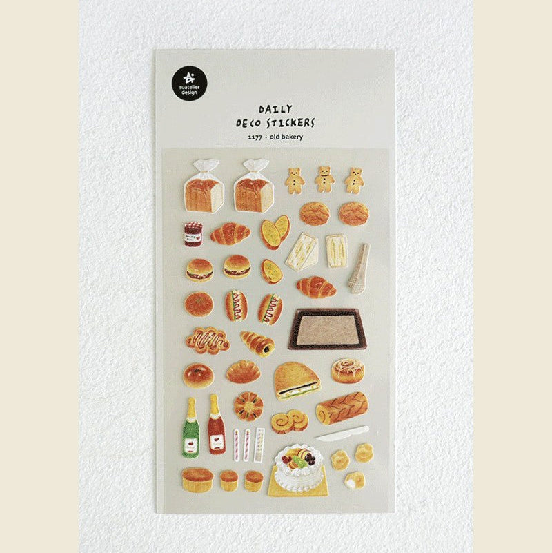 Suatelier Old Bakery Decorative Stickers for Journaling - 1 Sheet