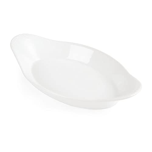 Olympia Whiteware Oval Eared Porcelain Serving Dishes - White - 6 Pack