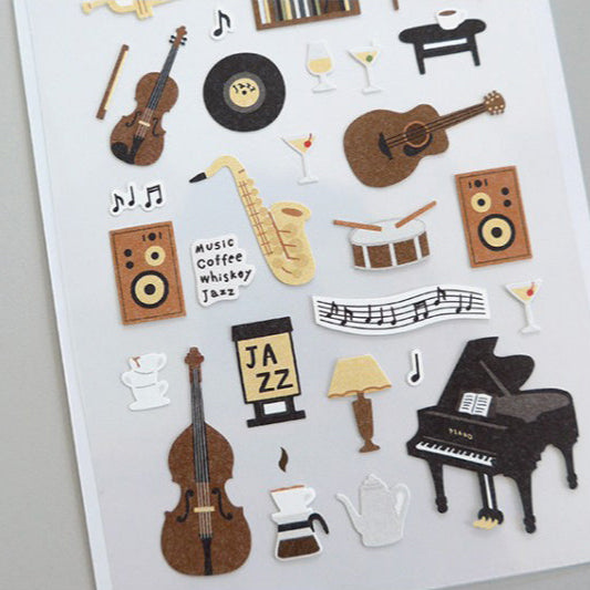 Suatelier Jazz Cafe Decorative Stickers for Journaling by LuLuFun Studio