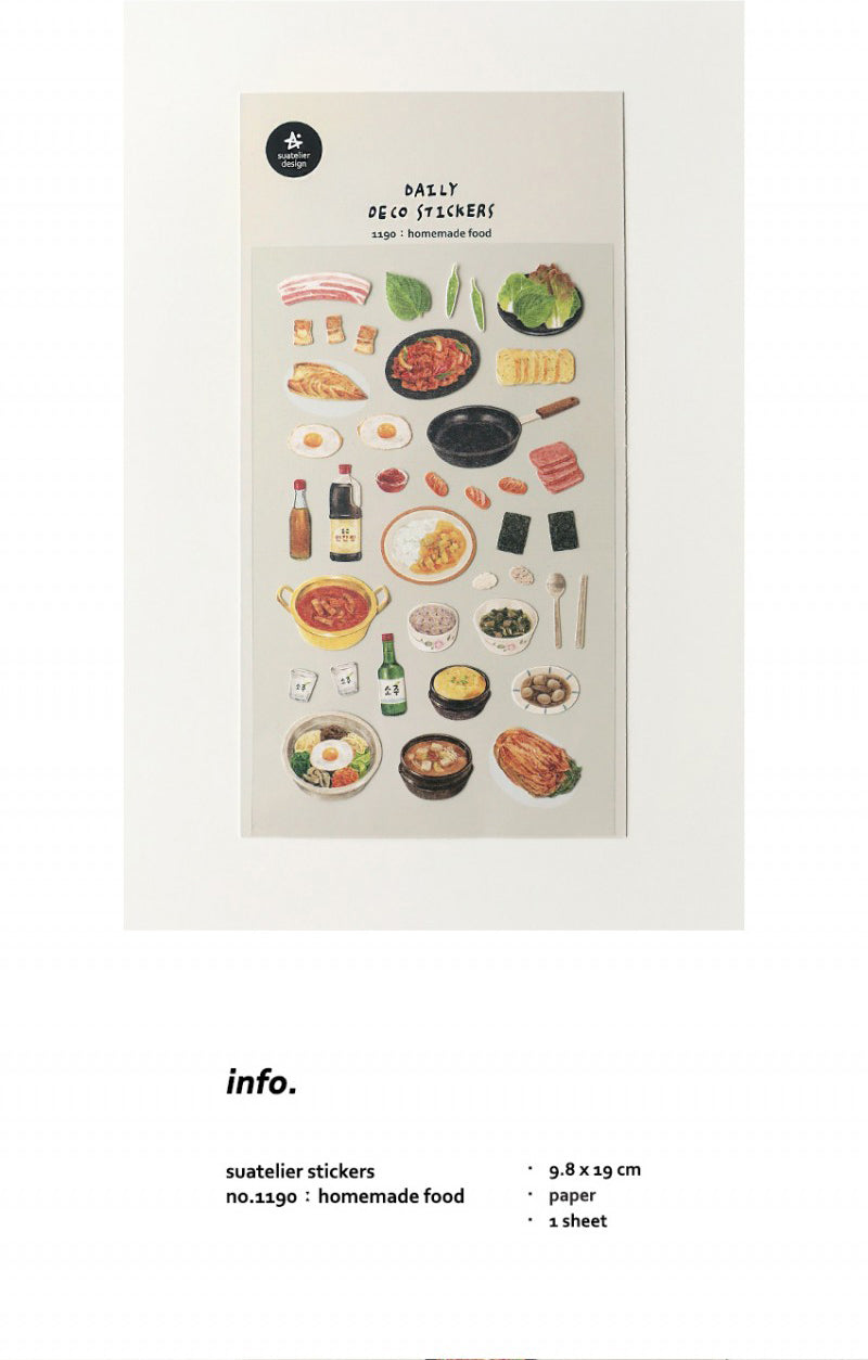 Suatelier Homemade Food Sticker Sheet for Journaling and Scrapbooking
