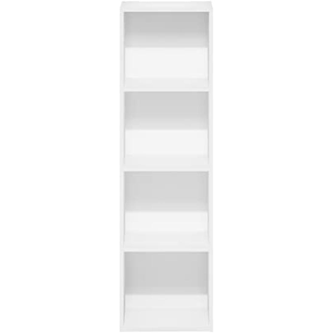 Furinno Pasir 4-Tier Open Shelf Bookcase | White Wood Storage Shelf