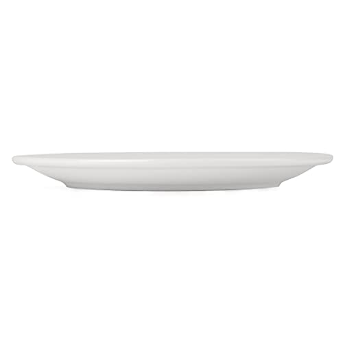 Athena Hotelware White Porcelain Narrow Rimmed Plates - Pack of 12