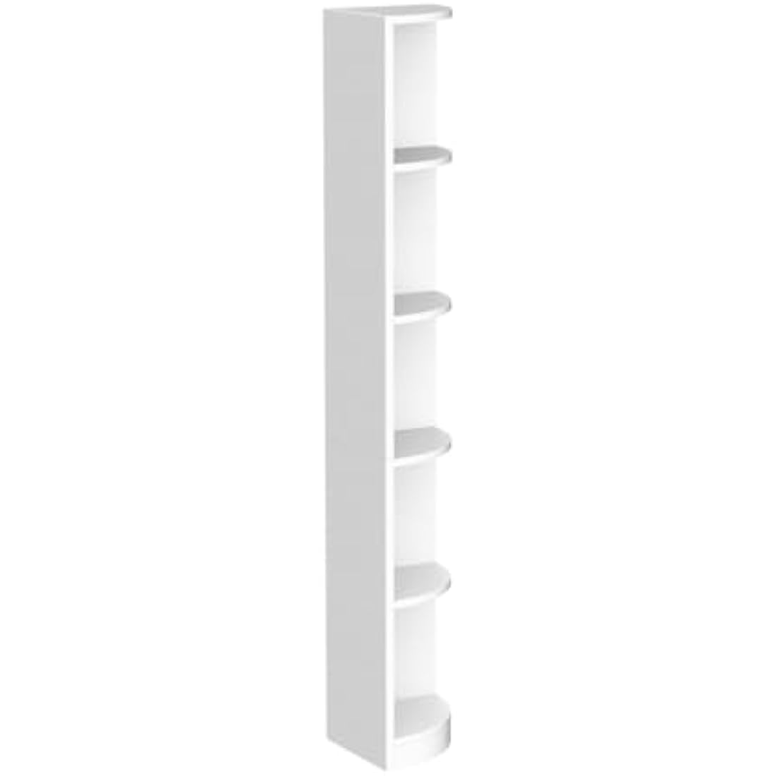 YITAHOME 5-Tier Corner Bookshelf – Modern White Wooden Display Shelf