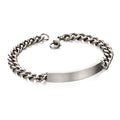 Fred Bennett Brushed Stainless Steel ID Bar Bracelet - 22.5cm