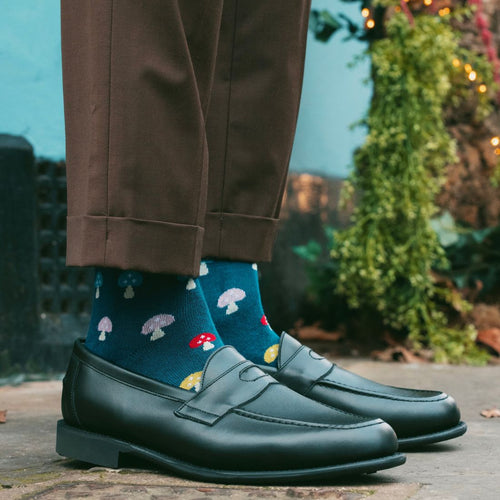 Swole Panda Mushroom Bamboo Socks – Breathable Patterned Crew Socks
