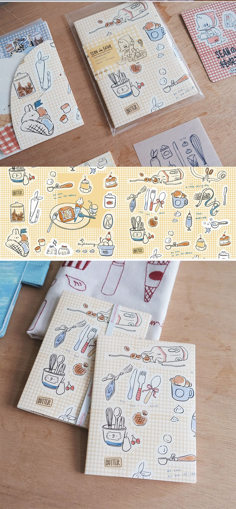A Gator Life Cream Bunny Journaling Material Pack - 20pc Stationery Kit