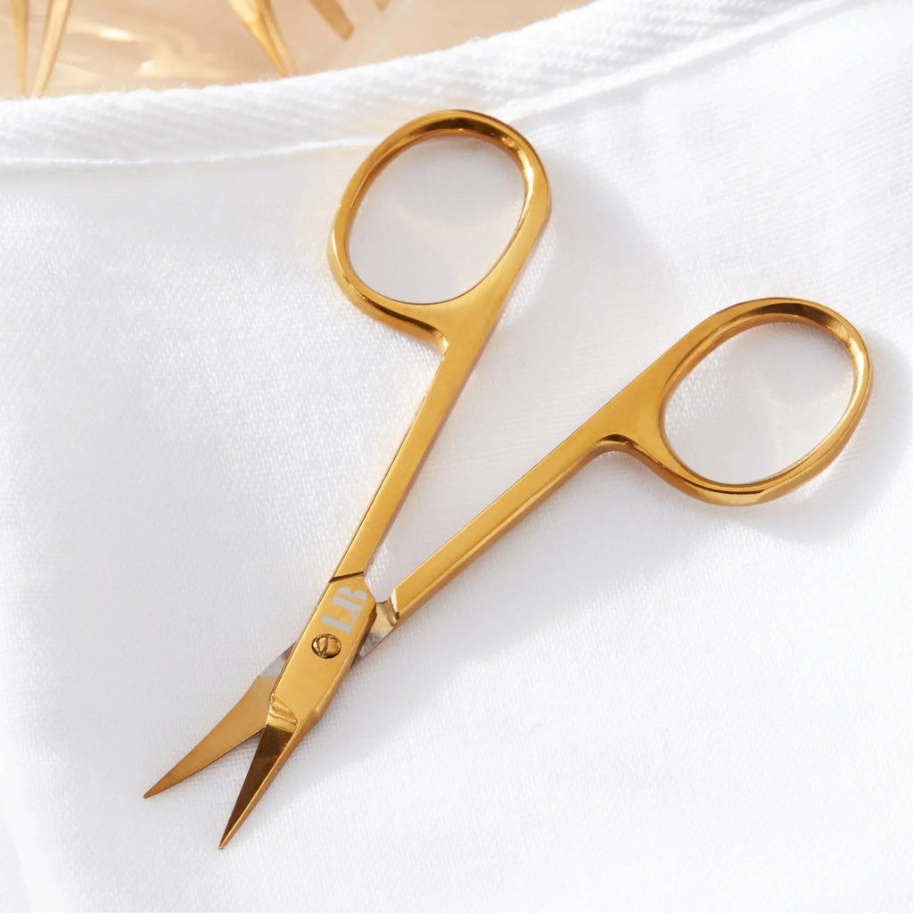London Brow Gold Curved Brow Scissors | Professional Eyebrow Shaping Tool