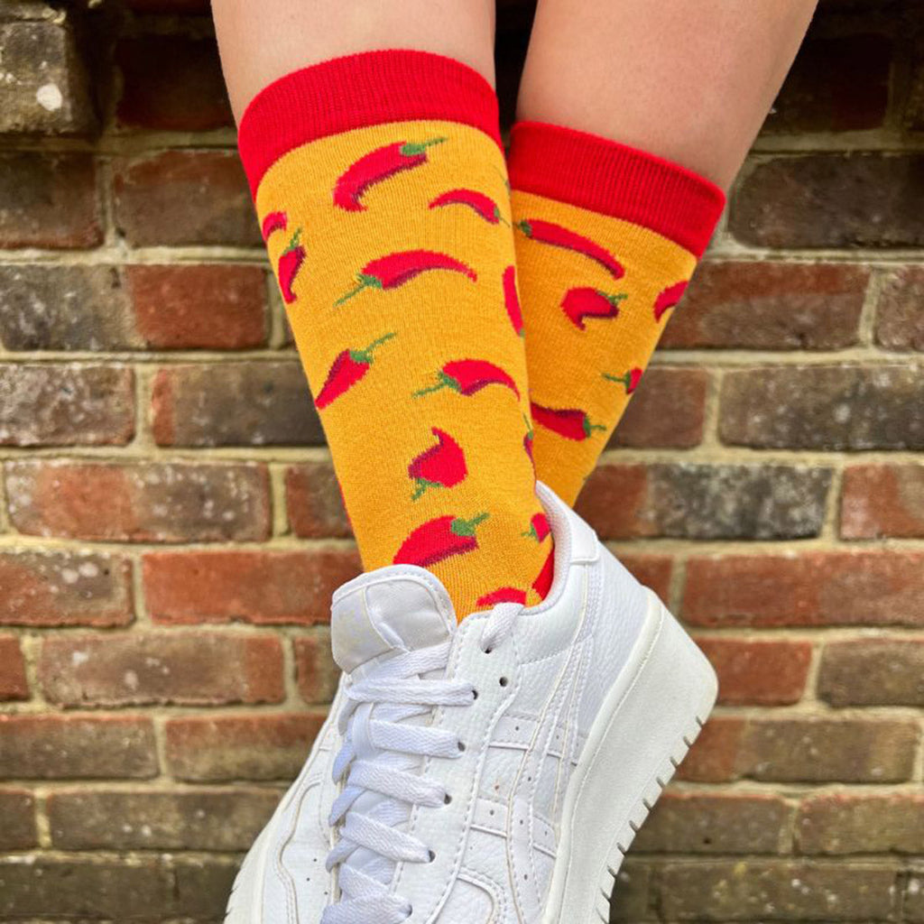Swole Panda Red Chilli Pepper Bamboo Socks – Sustainable Novelty Socks
