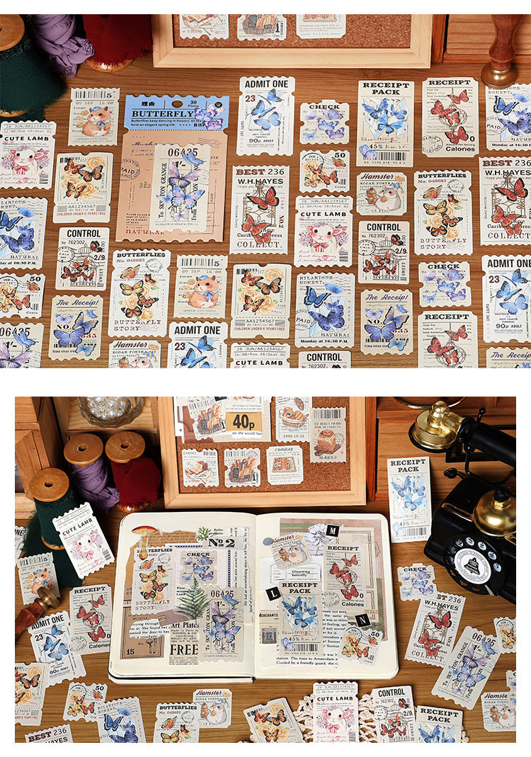 LuLuFun Studio Life Poem Aesthetic Paper Stickers for Journaling, 30pc