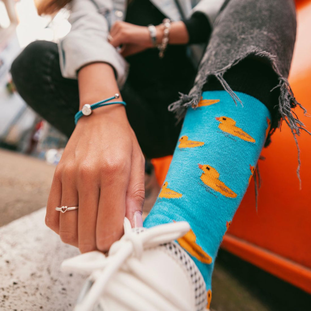Swole Panda Duck Bamboo Socks – Sustainable Novelty Socks with Duck Print