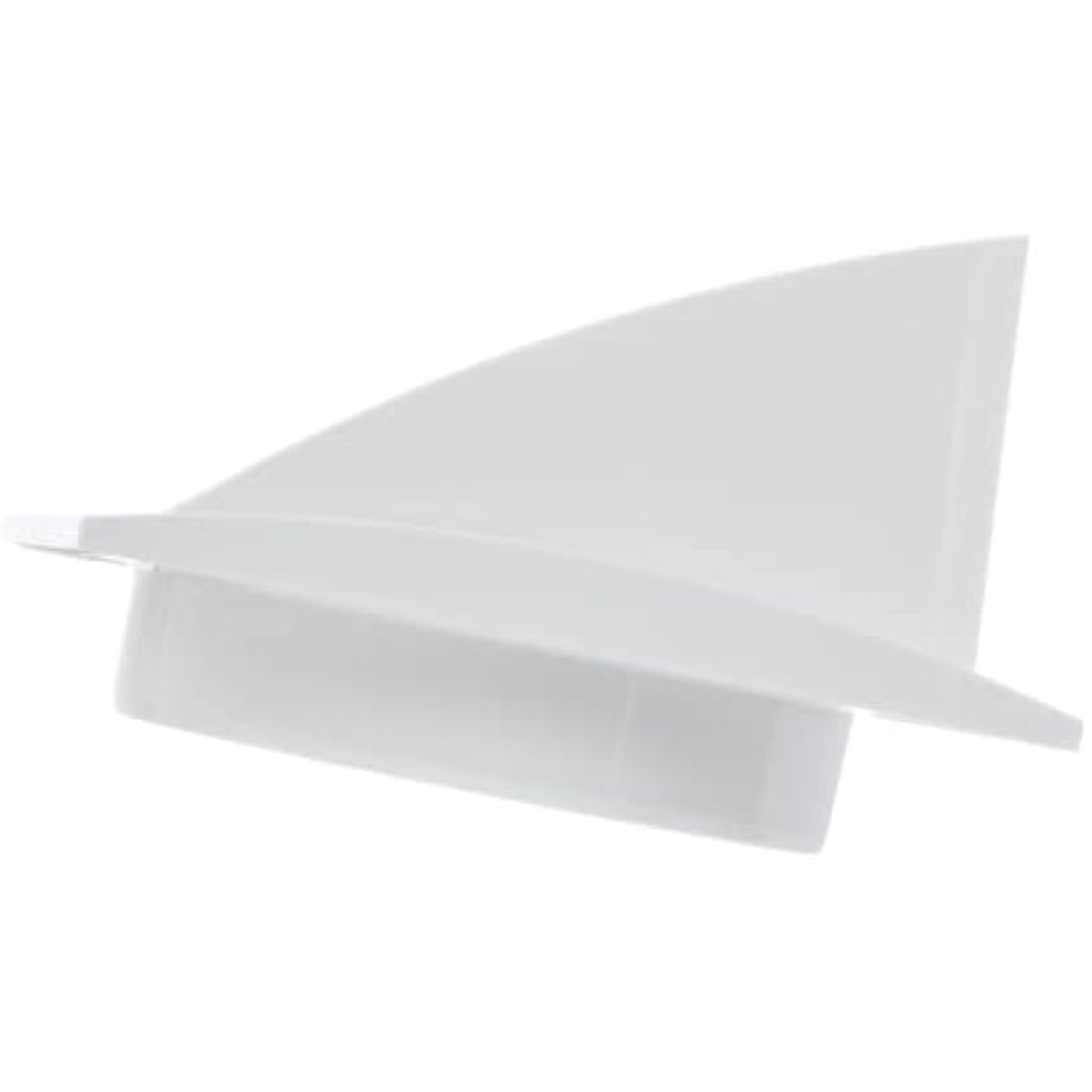 Jolof Store 150mm Cowled Duct Cover with Gravity Flap - White ABS