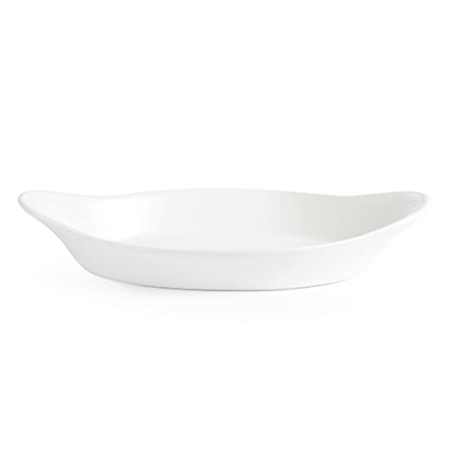 Olympia Whiteware Oval Eared Porcelain Serving Dishes - White - 6 Pack