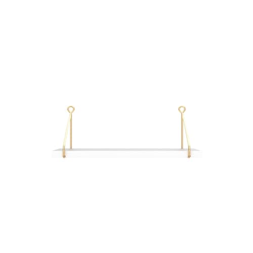 Afuly Wide Floating Shelves | 12 Inch Deep White Wood Wall Shelf, Set of 2