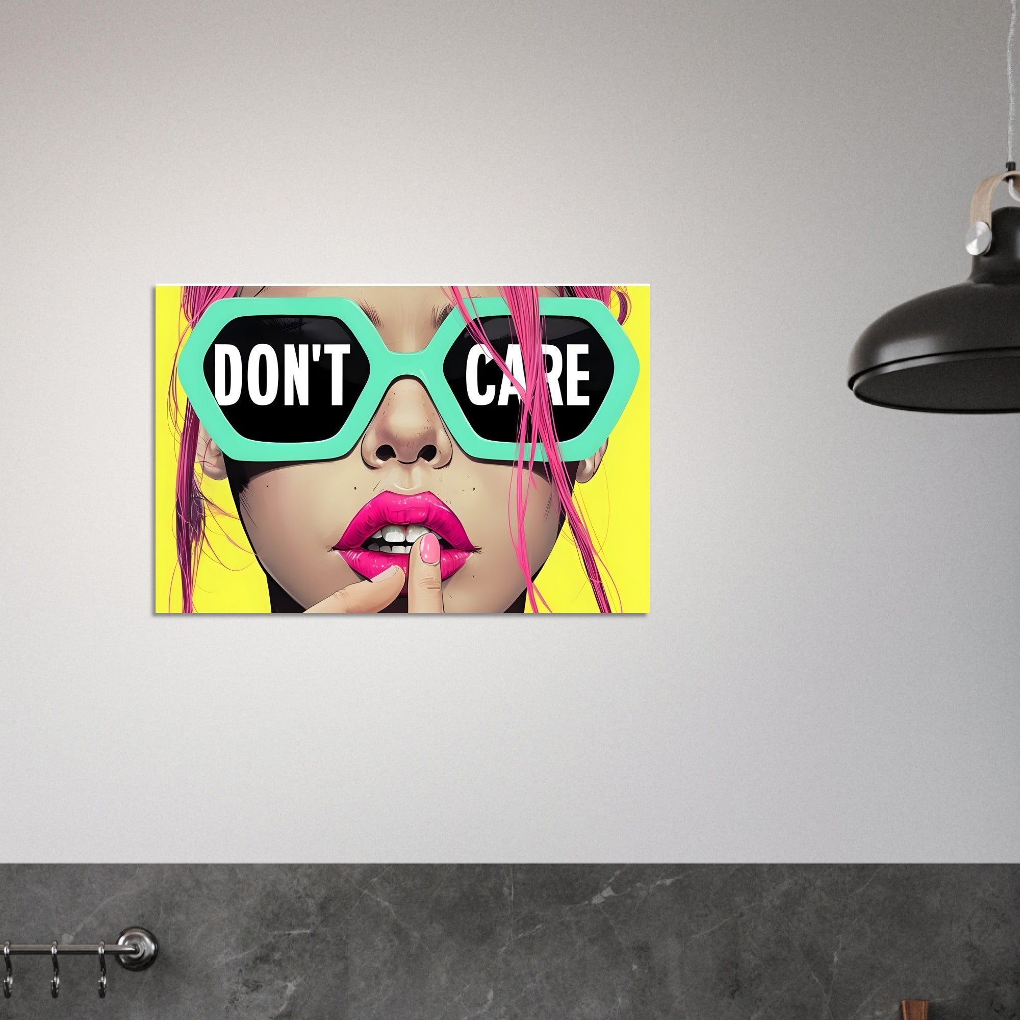 Bold Attitude Art Print | "I Don't Care" Motivational Poster | Unique Wall Decor Gift
