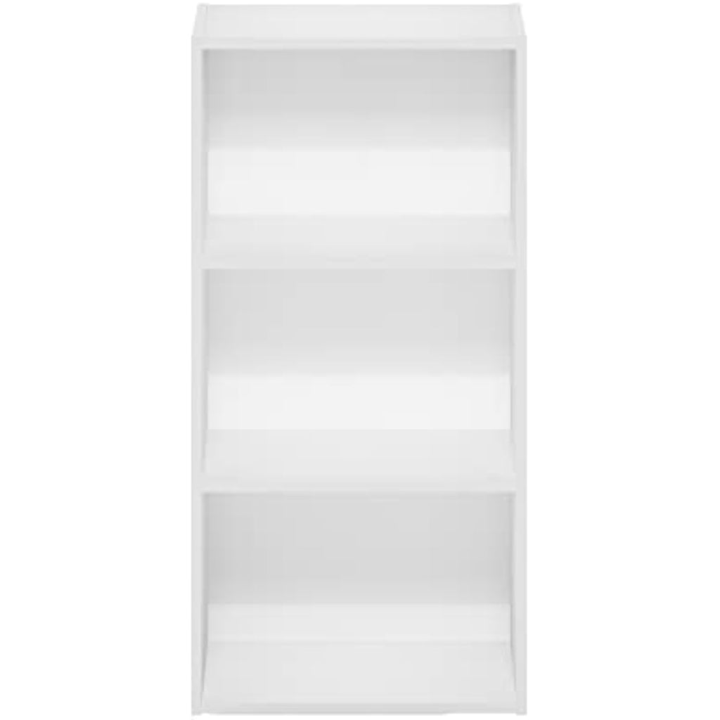Furinno Luder 3-Tier Open Shelf Bookcase | White Composite Wood Storage