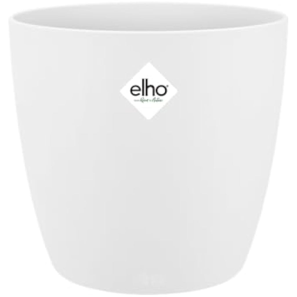Elho Brussels Round Indoor Flower Pot – Recycled Plastic – White 22cm