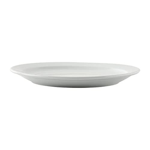 Athena Hotelware White Porcelain Narrow Rimmed Plates - Pack of 12