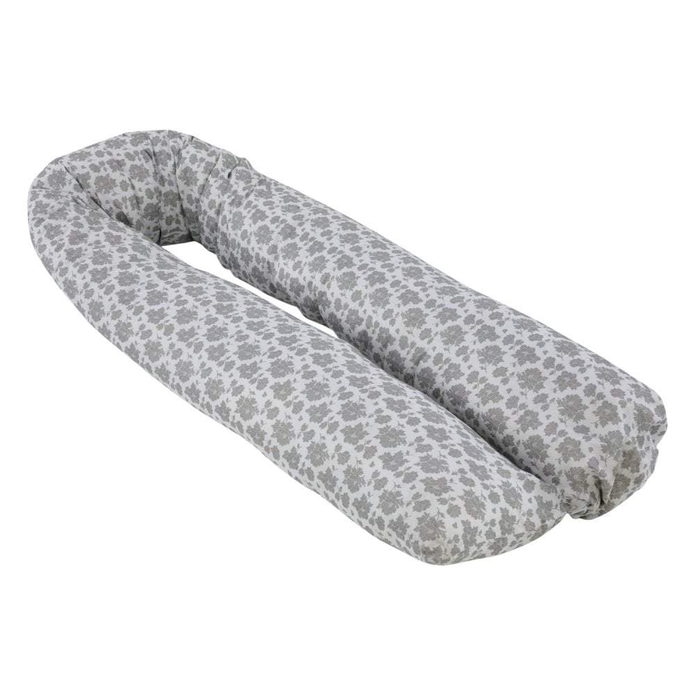For Your Little One 12 Ft Maternity Pillow Case | Grey Floral Cotton