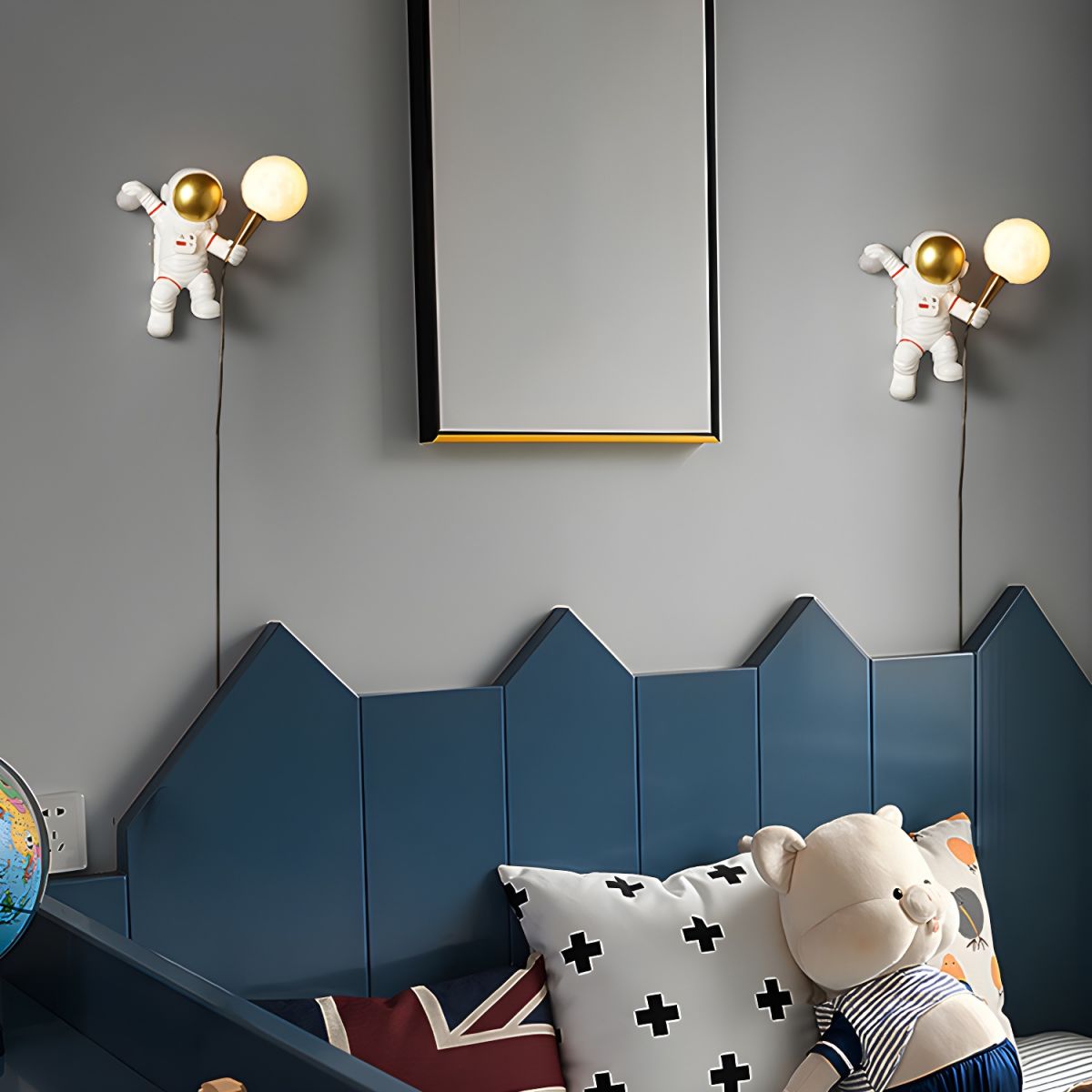Light My House Astronaut LED Wall Light | Plug-In Moon Globe Lamp