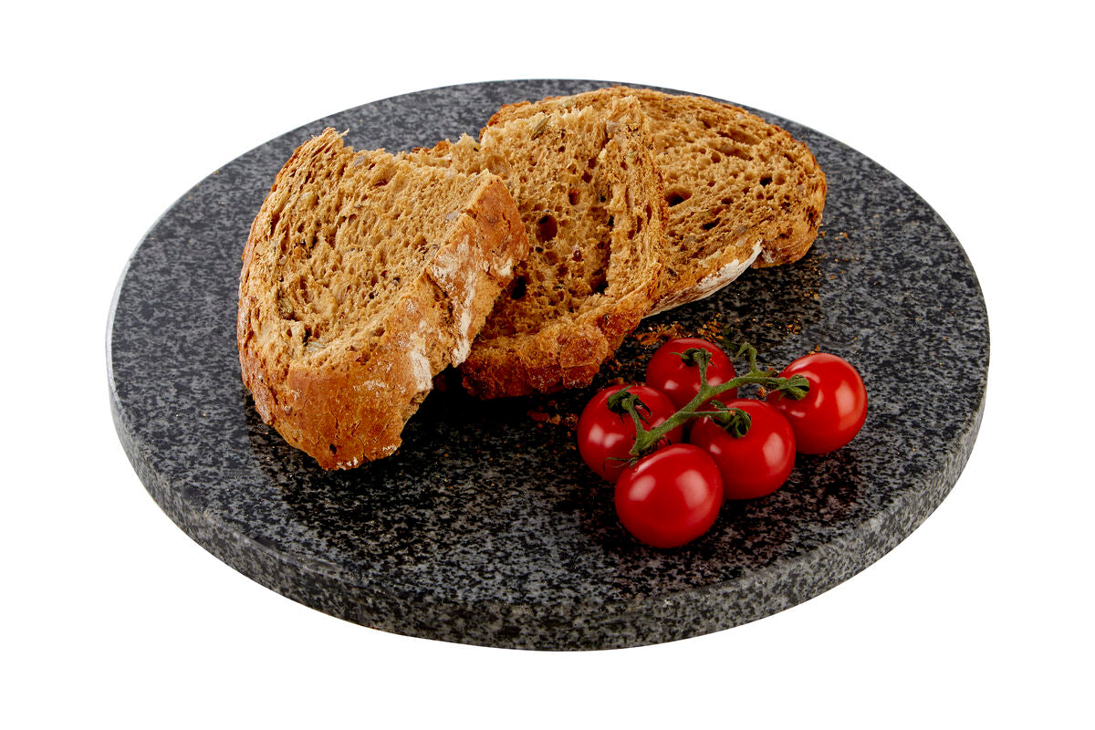 Orsina Round Granite Chopping and Serving Board – Black Speckled