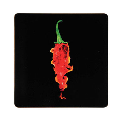 Orsina Flaming Chilli Cork Placemats | Set of 4 Heat Resistant Mats