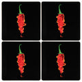 Orsina Flaming Chilli Cork Placemats | Set of 4 Heat Resistant Mats