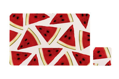 Orsina Watermelon Placemats and Coasters Set – 8 Piece Fruit Print