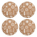 Orsina Besa Round Cork Placemats – Set of 4 with White Vegetable Print