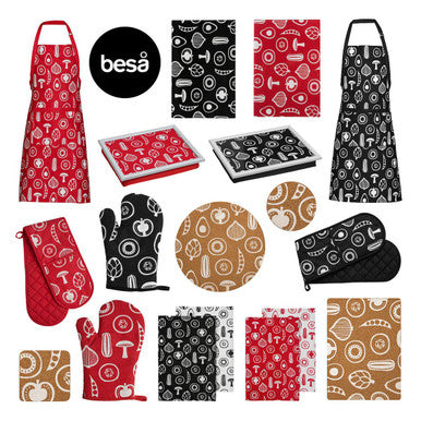 Orsina Besa Round Cork Placemats – Set of 4 with White Vegetable Print