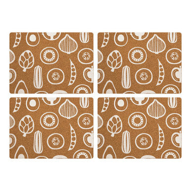 Orsina Besa Cork Rectangular Placemats – Set of 4 Natural Table Mats