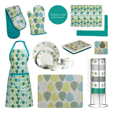 Orsina Green Leaf Cork Coasters – Set of 4 Water-Resistant Coasters