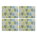 Orsina Green Leaf Placemats – Set of 4 Heat-Resistant Wipe-Clean PVC