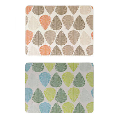 Orsina Green Leaf Placemats – Set of 4 Heat-Resistant Wipe-Clean PVC