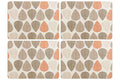 Orsina Orange Leaf Placemats – Set of 4 Heat-Resistant Wipeable Mats